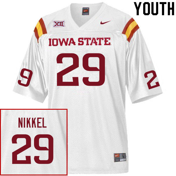 Iowa State Cyclones Youth #29 Ben Nikkel Nike NCAA Authentic White College Stitched Football Jersey OD42E28GT